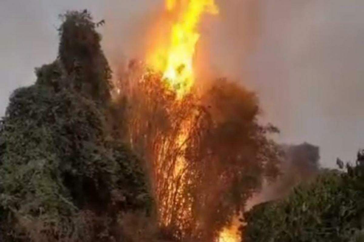 Incêndio registrado por moradores em fazenda de Buritizal nesta quarta-feira, 4 