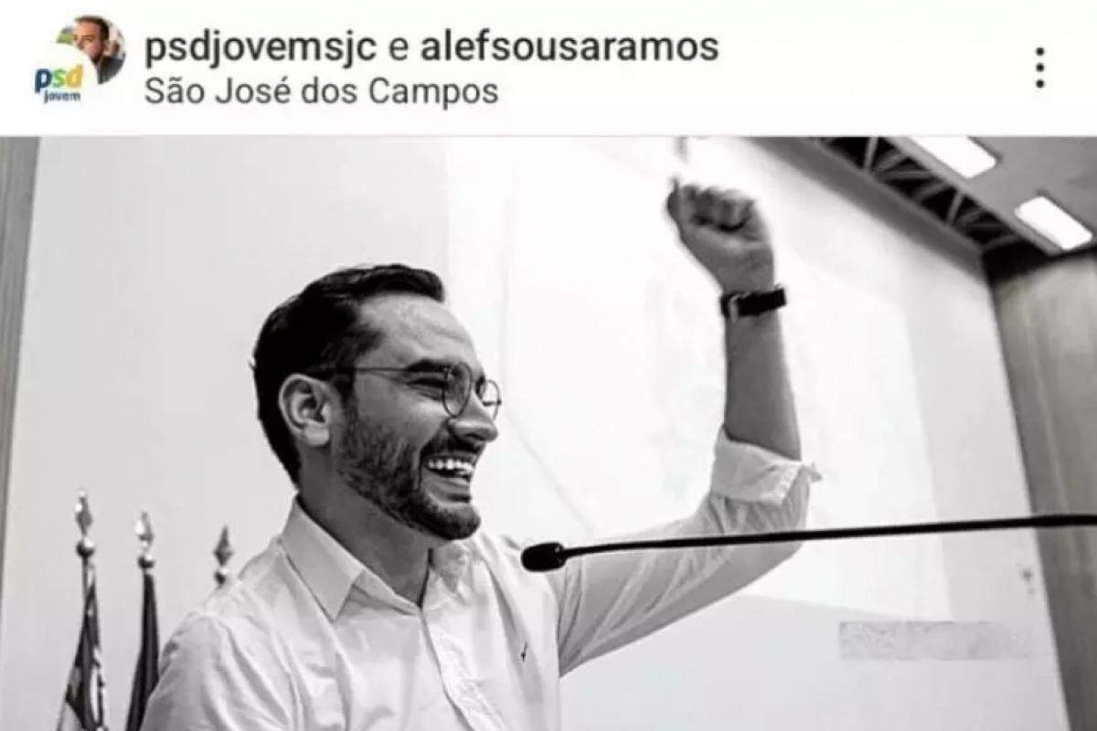 Postagem foi feita por Alef no perfil pessoal e no perfil do PSD Jovem