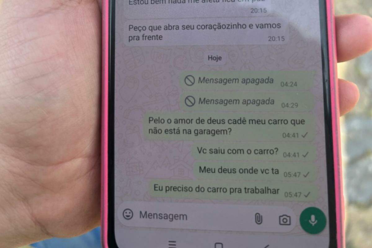 Mensagens trocadas pela ex-mulher com o motorista preso