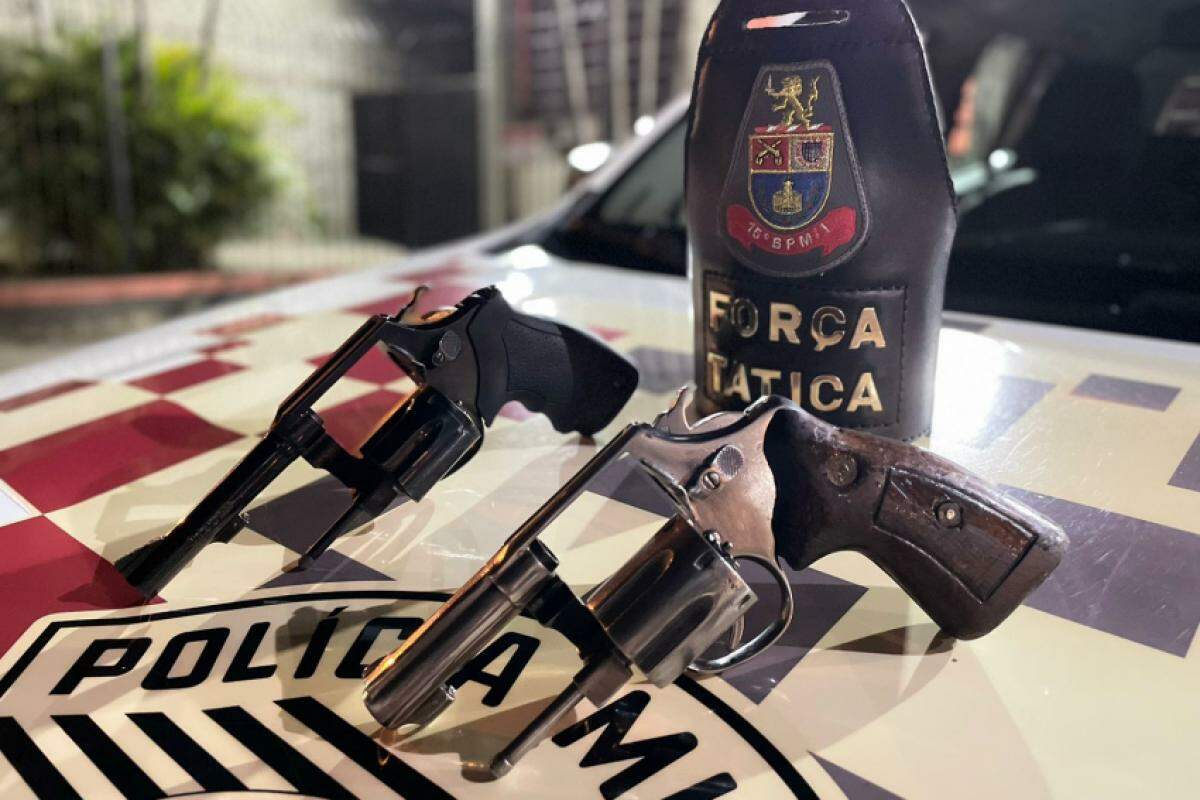 Armas apreendidas pela equipe da Força Tática 