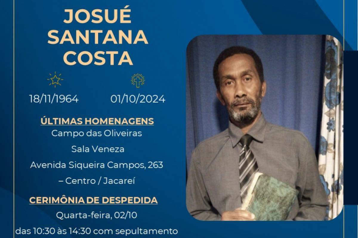  Josué Santana Costa tinha 59 anos