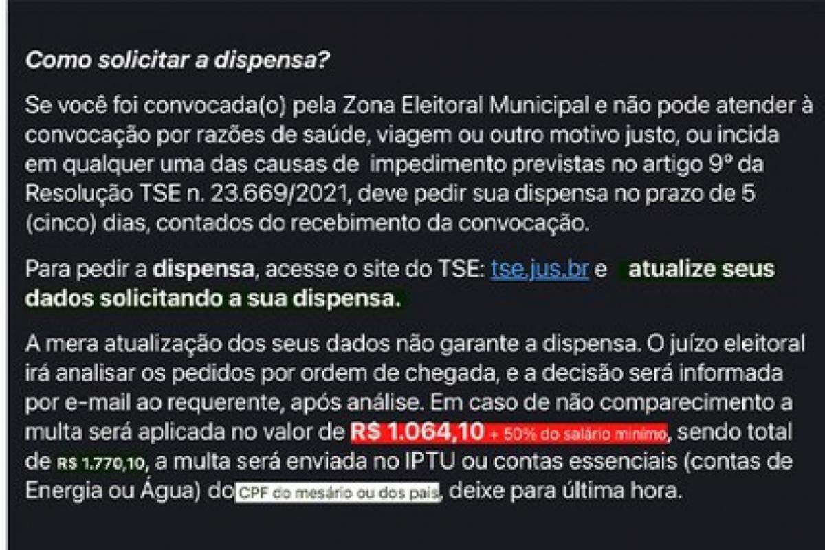 Mensagem falsa tenta induzir quem a recebe a clicar em um link para fornecer informações pessoais