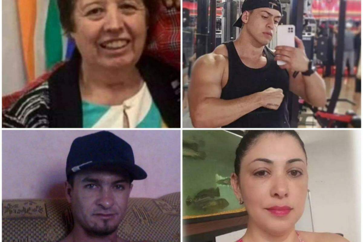 Quatro das seis vítimas de afogamento na região: Marli Cardoso, de 65 anos;  Lucas Sóares, 28; Deusimar Reis, 38; e Viviani Cristina, 48