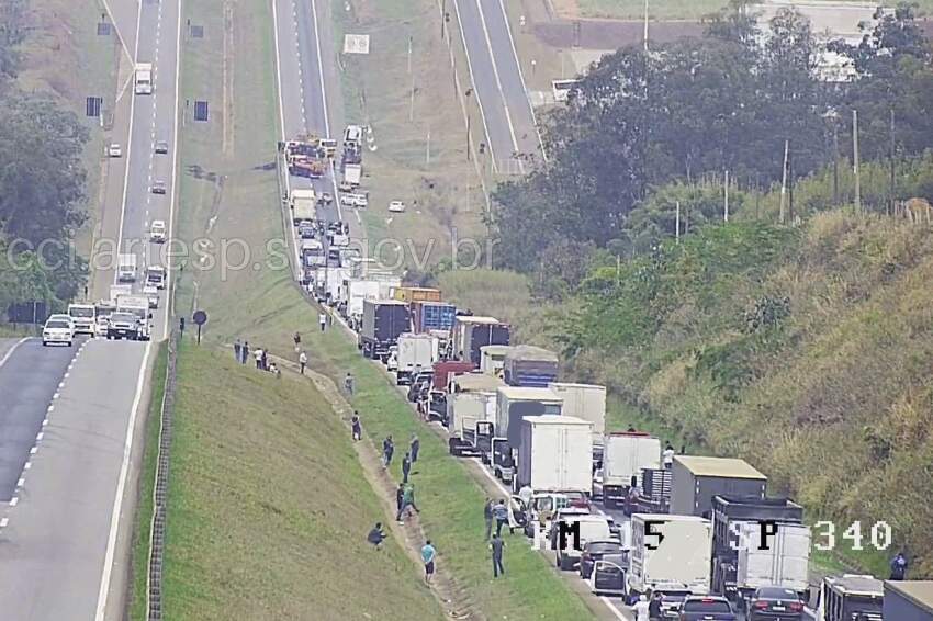 Os ocupantes do caminhão não sofreram ferimentos.