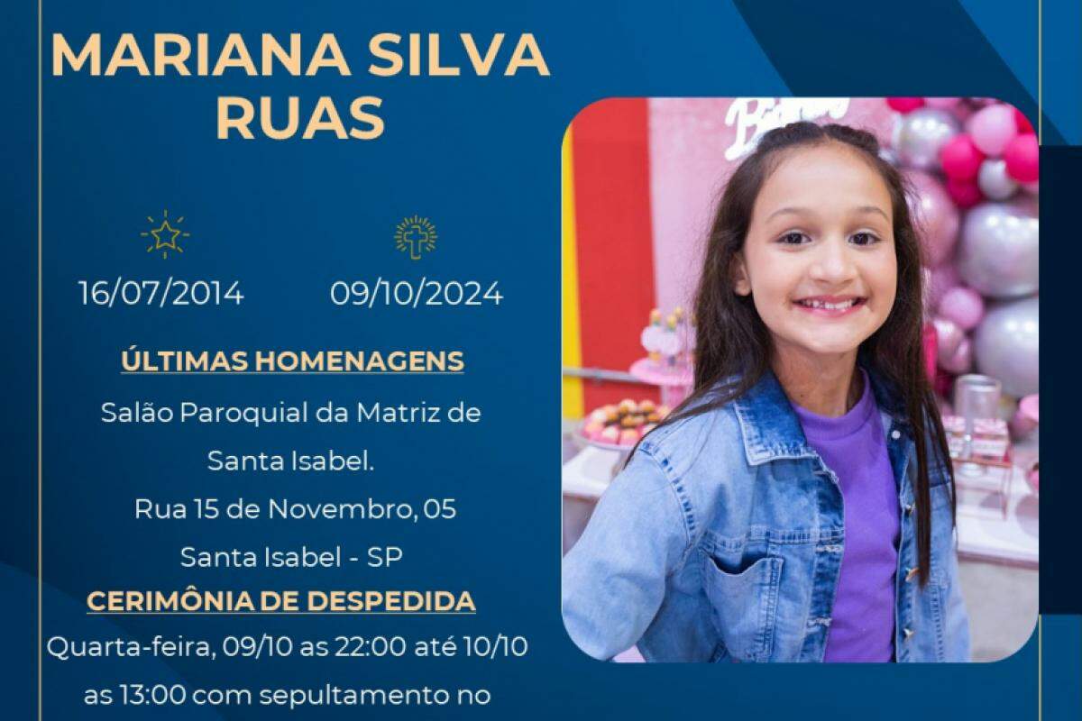 Mariana Silva Ruas tinha 10 anos