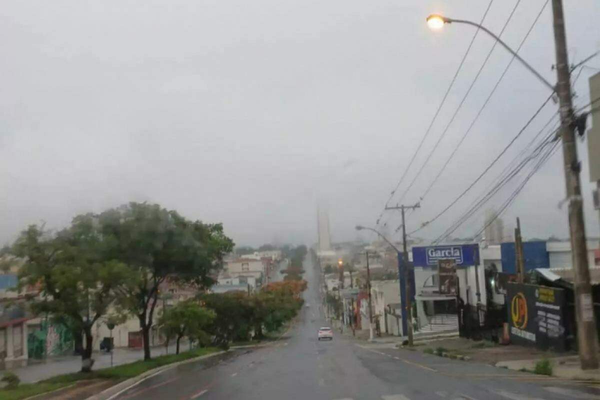 Avenida Presidente Vargas, em Franca, após chuva