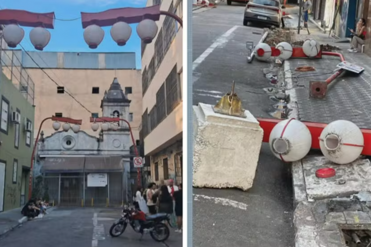 A retirada das luminárias é parte do projeto de reurbanização do Beco dos Aflitos.