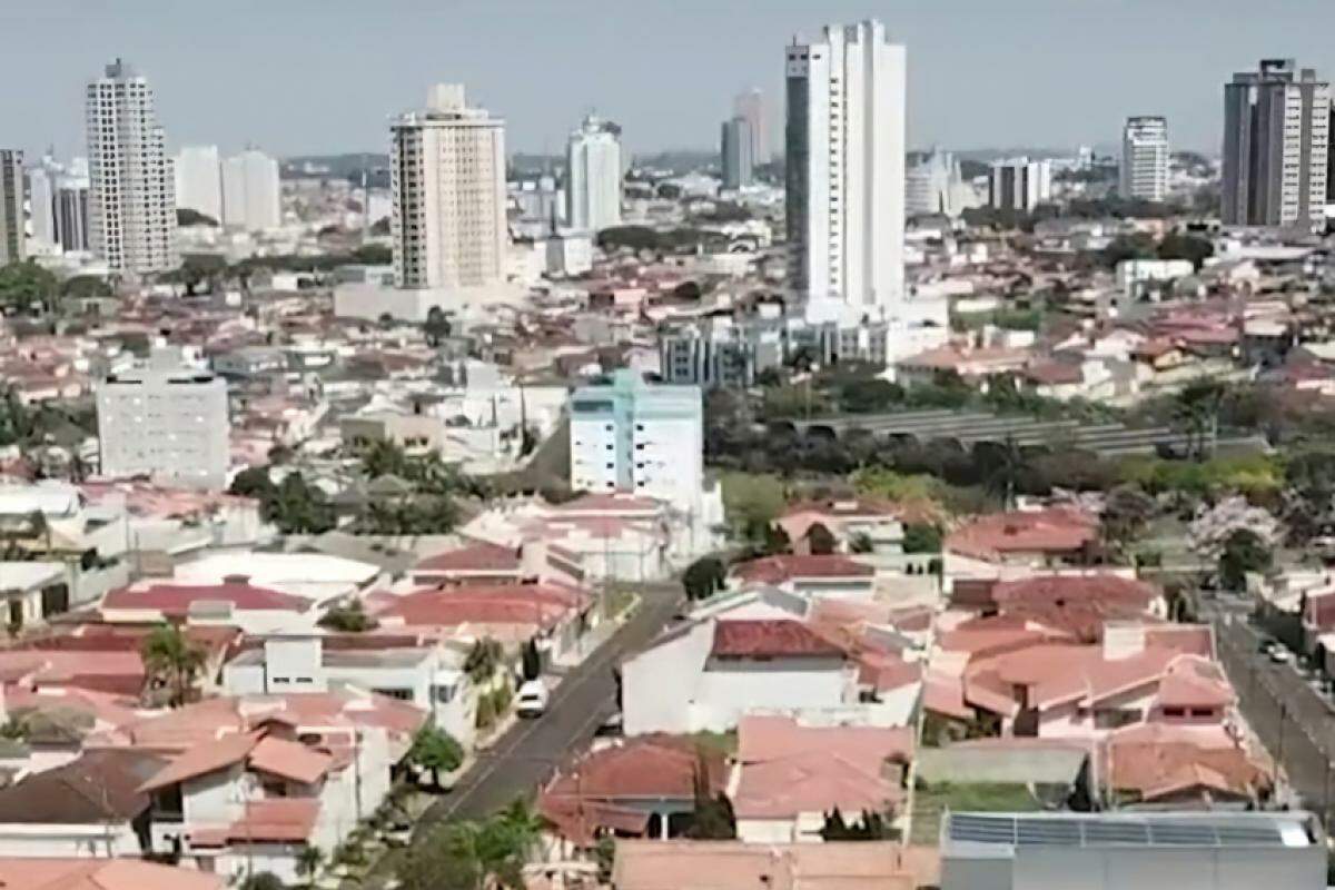 Bairro São José, em Franca, visto do alto