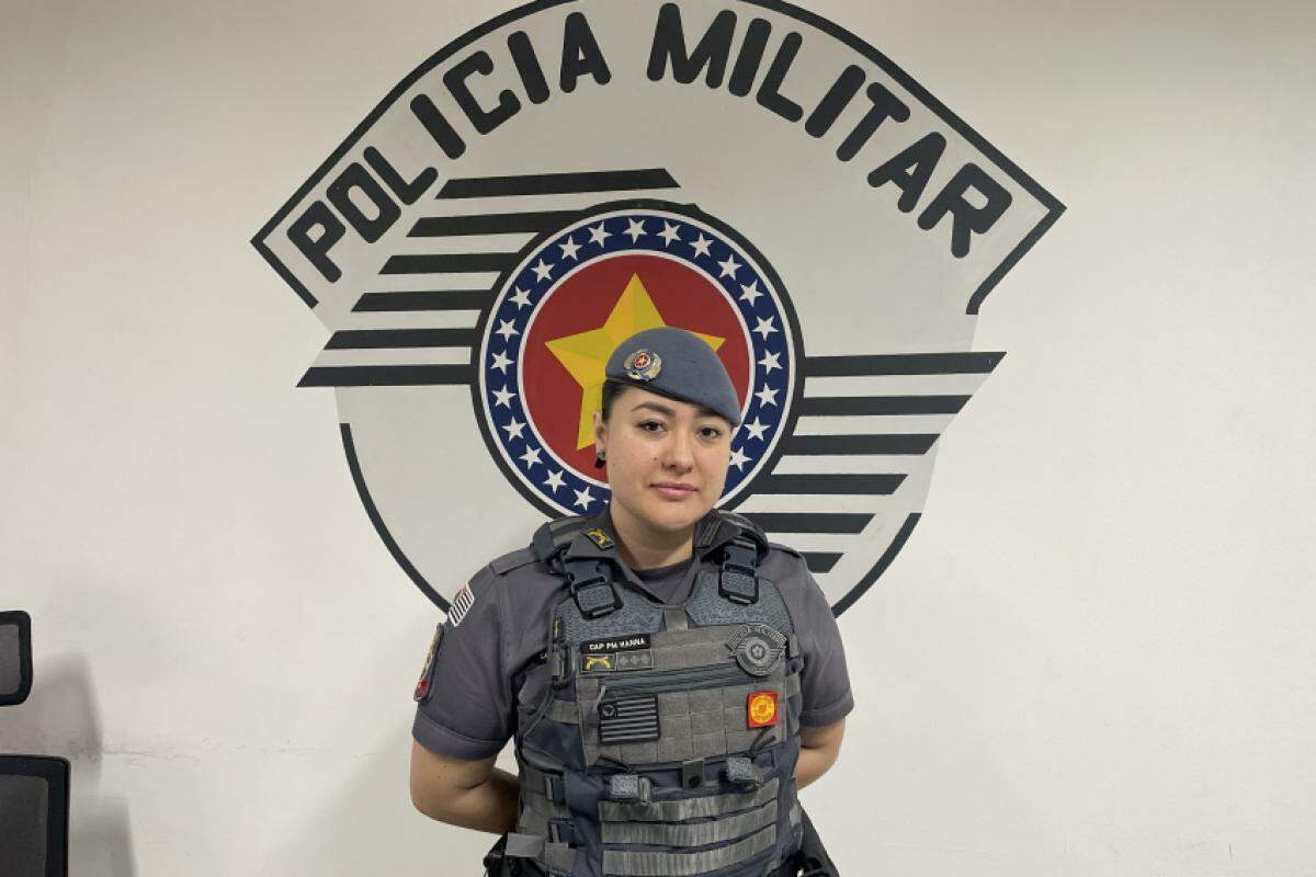 Capitã PM Hanna Yumi Martinho, 36, que assumiu o comando da 5ª Cia