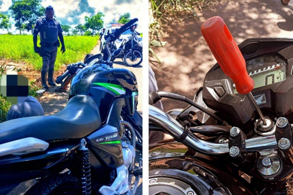 Motocicleta foi apreendida pela Polícia Militar 