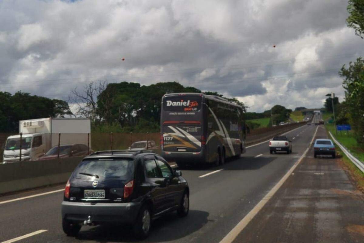 Céu visto da rodovia Cândido Portinari, em Franca