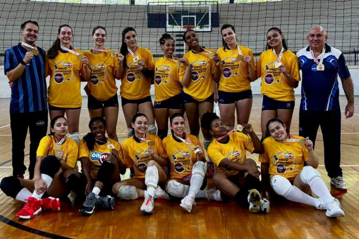 A equipe feminina sub-21 de vôlei do Time Jundiaí foi bicampeã da Liga de Sorocaba