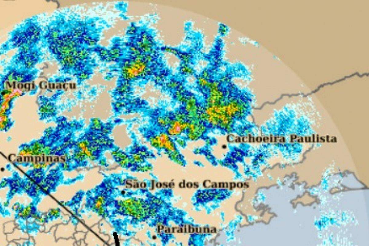 Mapa mostra chuva em regiões de São Paulo