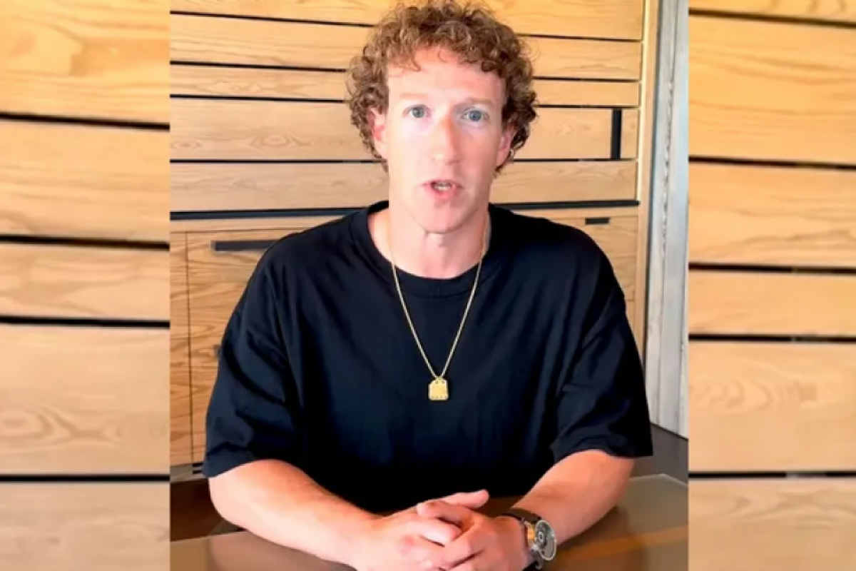 Mark Zuckerberg durante anúncio de mudanças na Meta