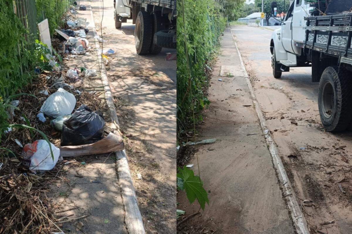 A avenida União dos Ferroviários teve recolhimento de lixo e outros resíduos