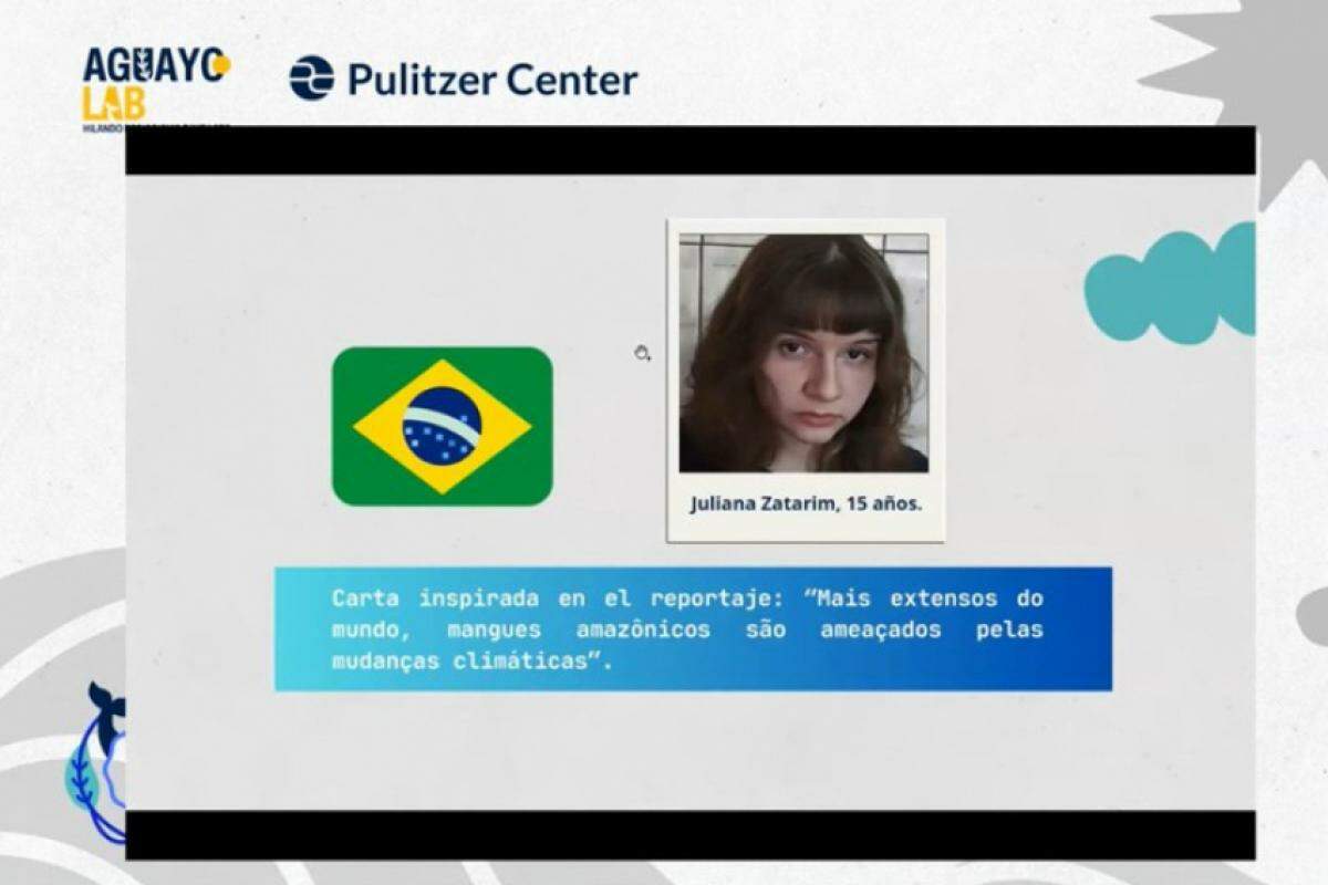 Juliana foi homenageada em live promovida pelo Pulitzer Center