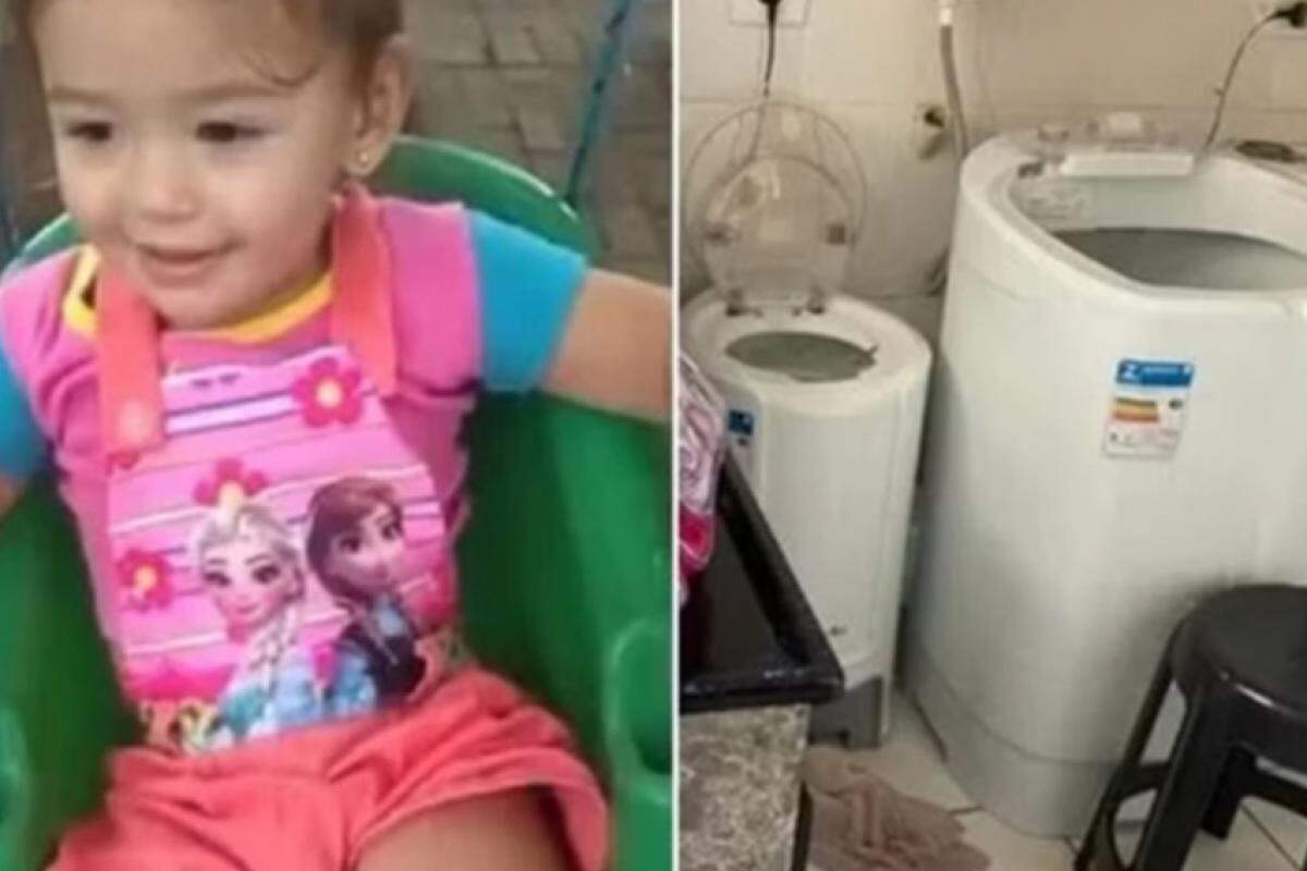 Isabelly, de 3 anos, morreu afogada em uma máquina de lavar roupas