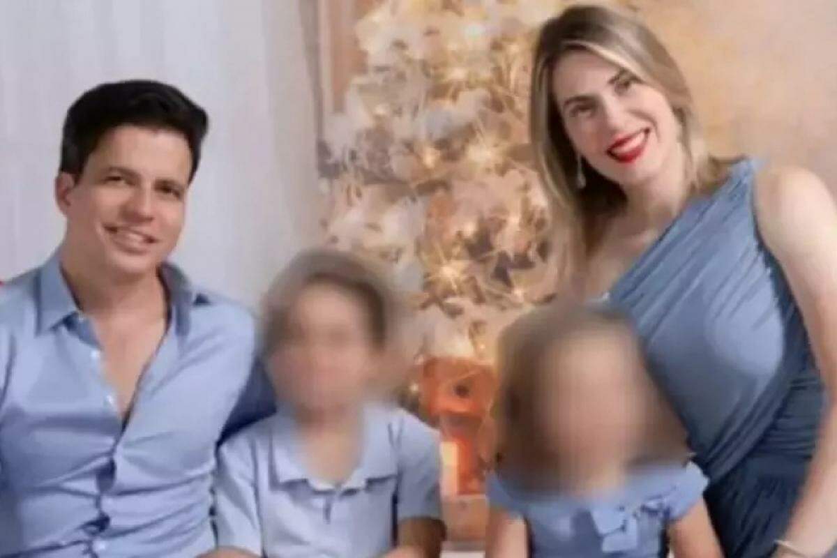 Mireylle, o marido Bruno Almeida e os filhos: família segue internada