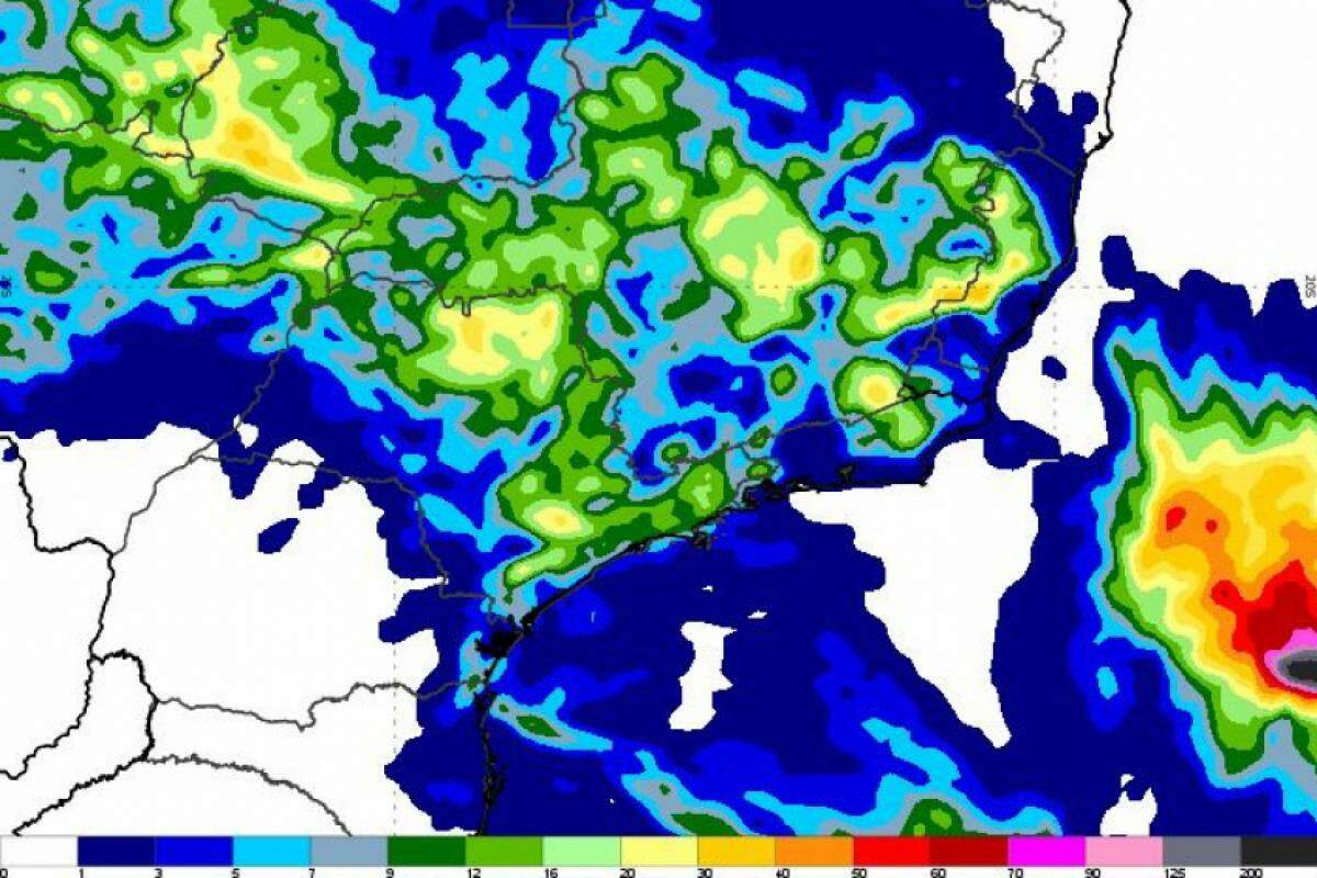 Mapar das condições climáticas da Defesa Civil do Estad