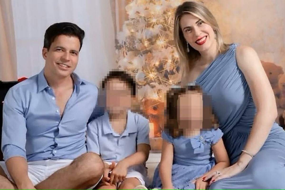 Mireylle Fries, 41 anos, Bruno Almeida de Souza, de 48 anos, Lucca Fries Almeida, 6 anos, e Ayla Fries Almeida, de 4 anosMireylle Fries, 41 anos, Bruno Almeida 