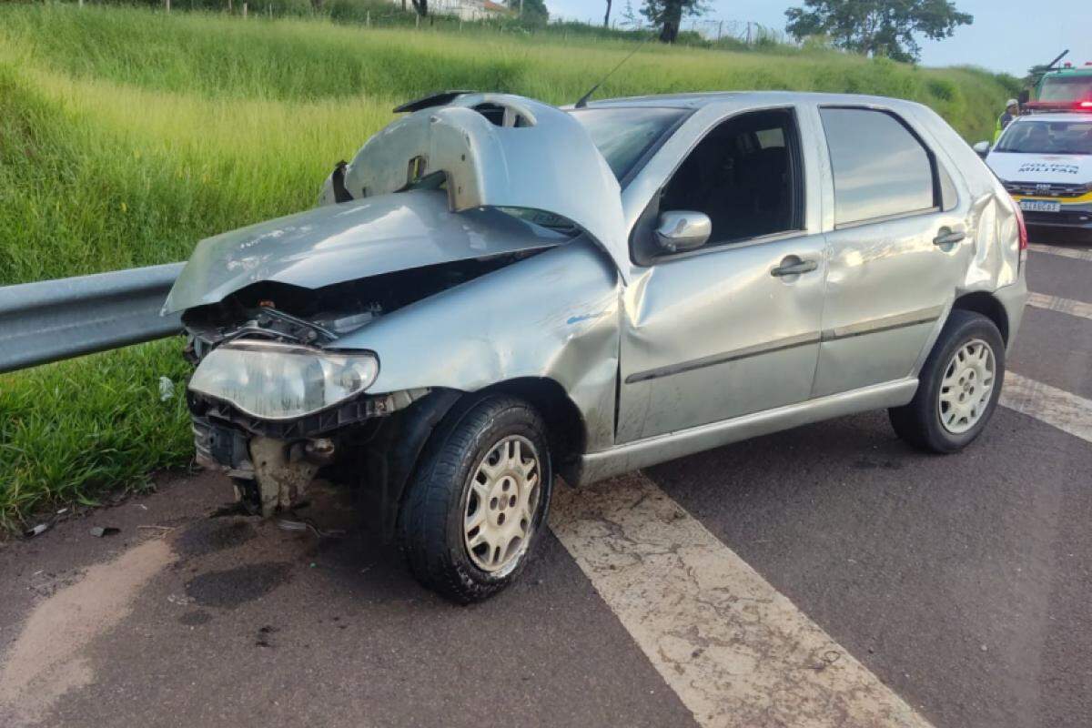 Estado do Fiat Pálio após o acidente