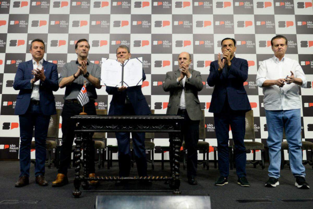 Evento de anúncio no Palácio dos Bandeirantes