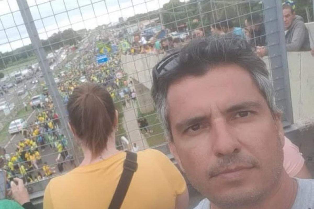 Renato Marchesini Figueiredo, durante manifestação na rodovia Cândido Portinari, em Franca