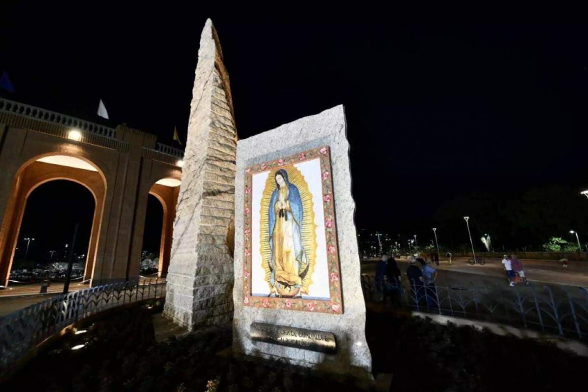 Monumento reproduz, em um mosaico de tamanho original, a imagem de Nossa Senhora de Guadalupe