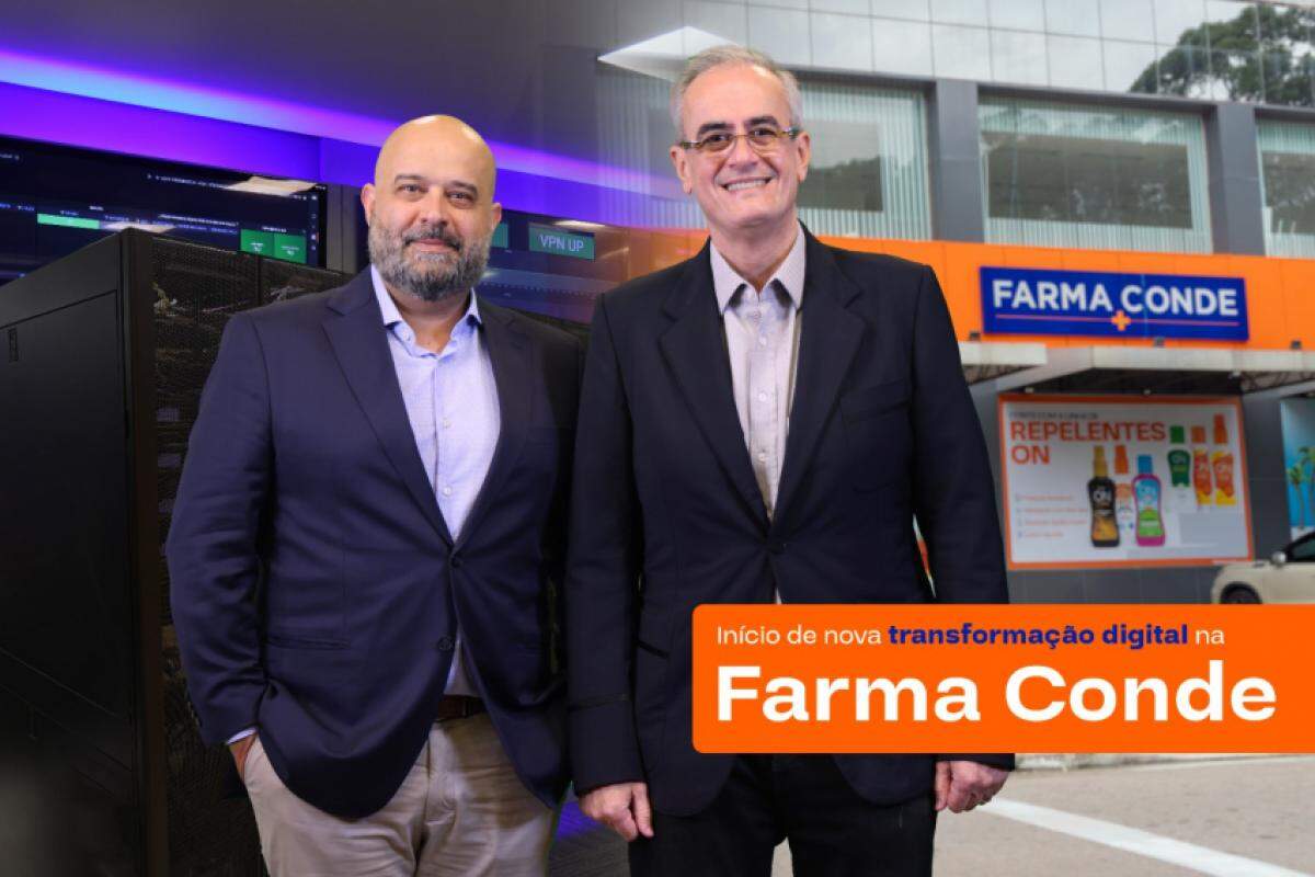 Vaner Teixeira e o presidente da Farma Conde, Manoel Conde Neto
