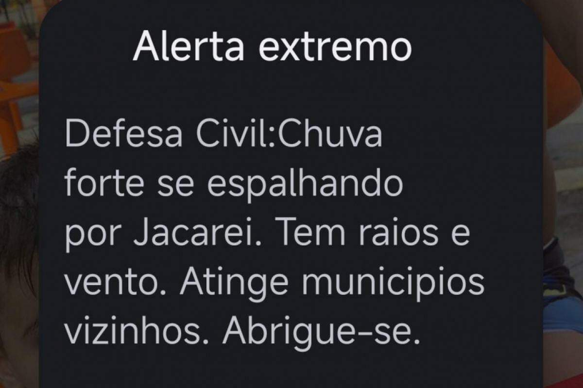 Alerta da Defesa Civil emitido nesta quinta-feira