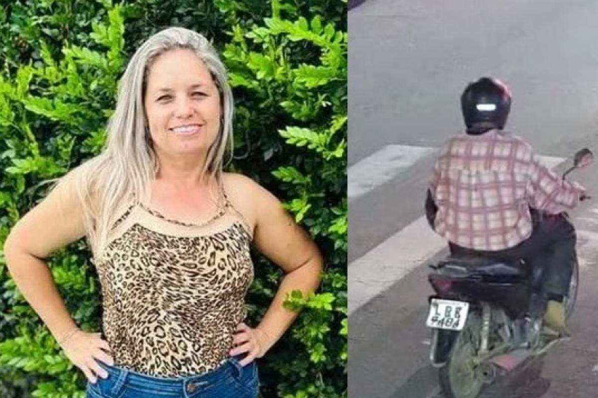 Márcia Regina e o suspeito a bordo de uma moto