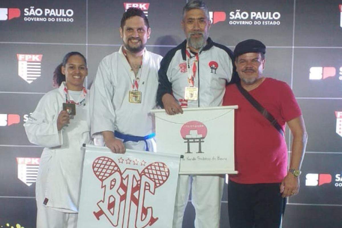Suzete Câmara, Guilherme Rennó Terenciane, Luiz Lopitegui e o psicólogo da equipe Ricardo Aguilera