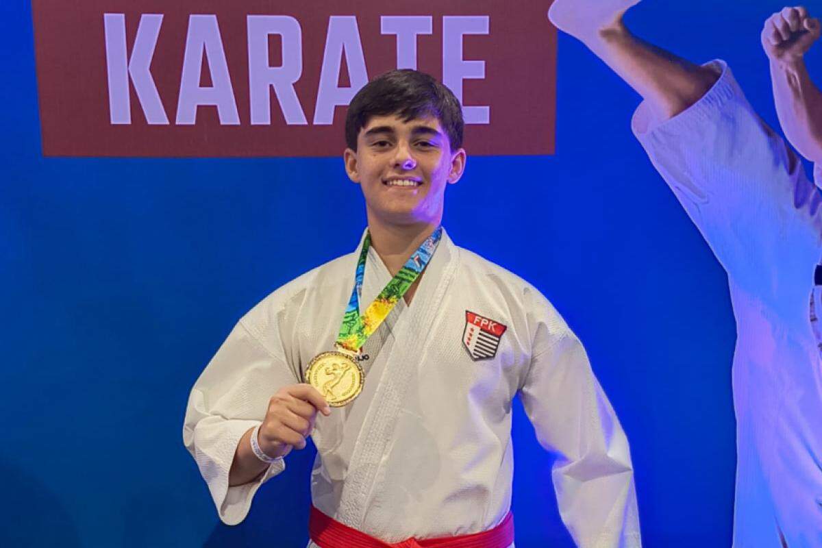 O atleta Gabriel Pessoto conquistou medalha de ouro na categoria júnior