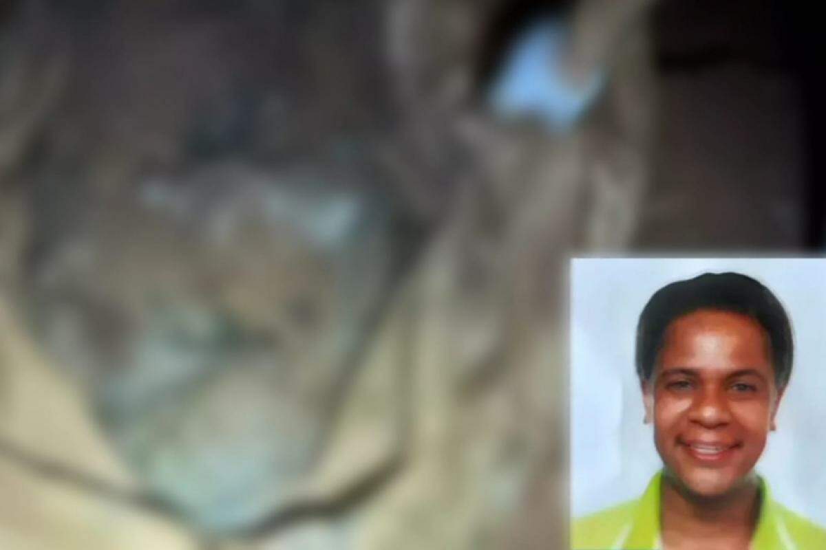Restos mortais encontrados; rosto de Edvânia Oliveira