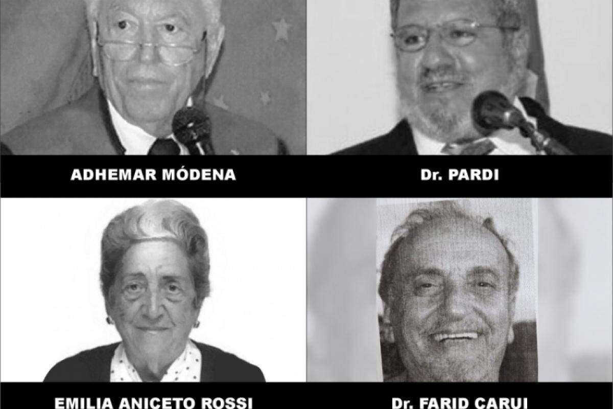 Entre os novos homenageados com nomenclaturas estão Adhemar Módena, Emília Aniceto Rossi, Dr. Pardi e Dr. Farid Carui