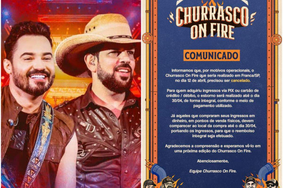 Aviso sobre o cancelamento divulgado na página da coprodutora do evento