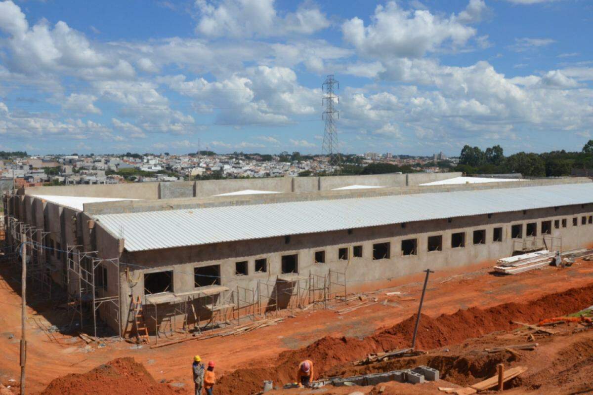 Obras em andamento no novo NGA de Franca, no Jardim Botânico