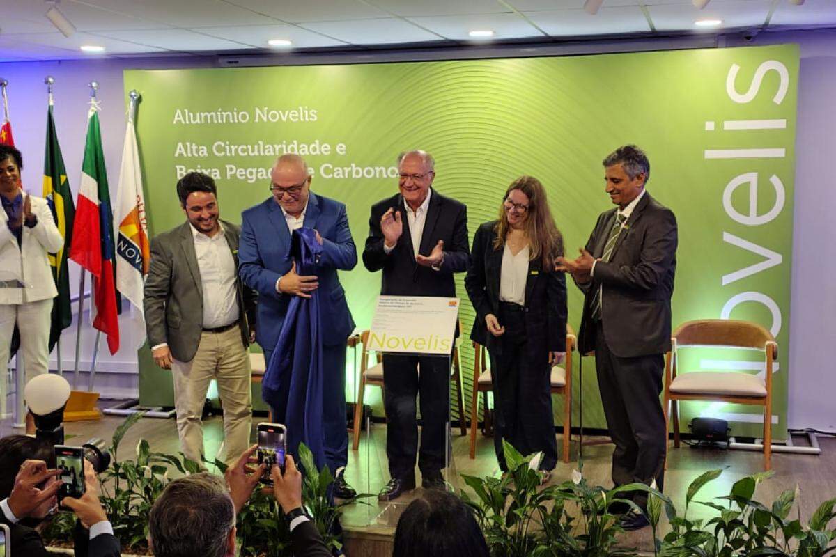 Alckmin em Pindamonhangaba, em evento da Novelis