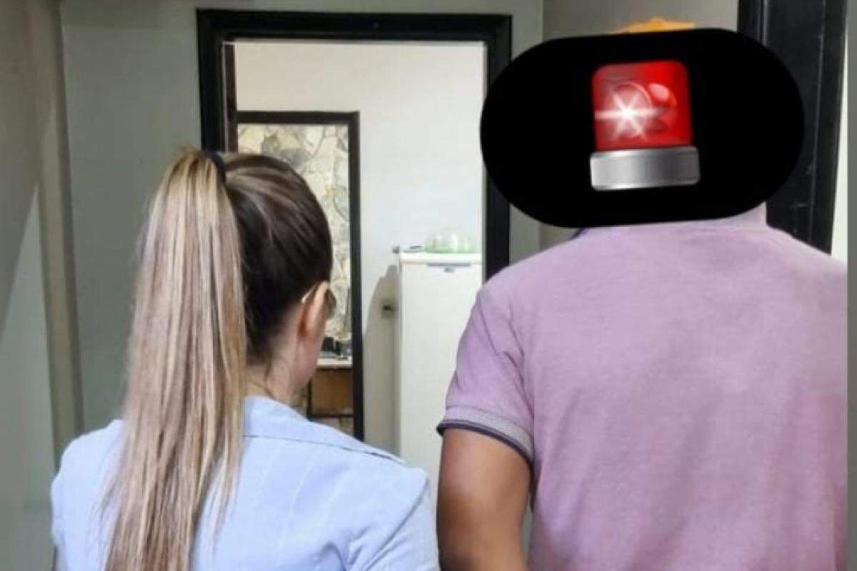 Homem sendo preso pela Polícia Civil