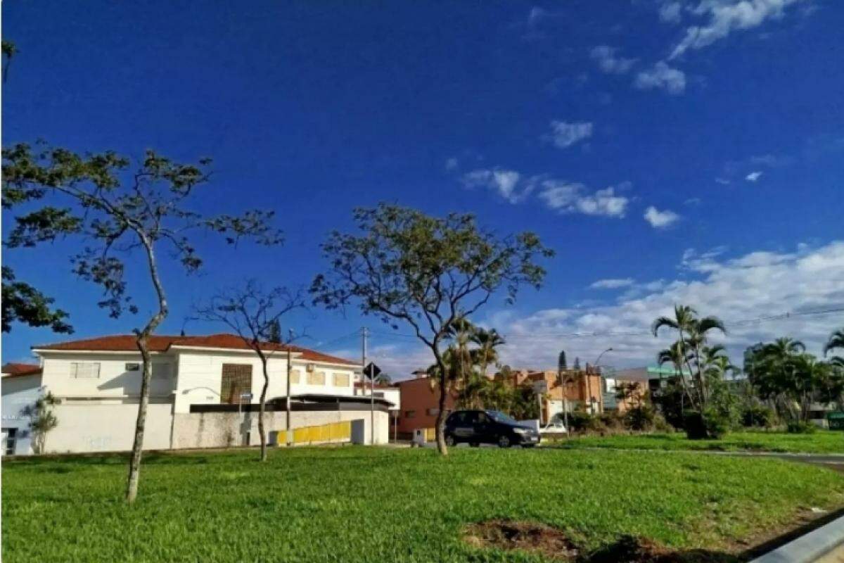 Céu visto de canteiro central na avenida Ismael Alonso y Alonso, em Franca