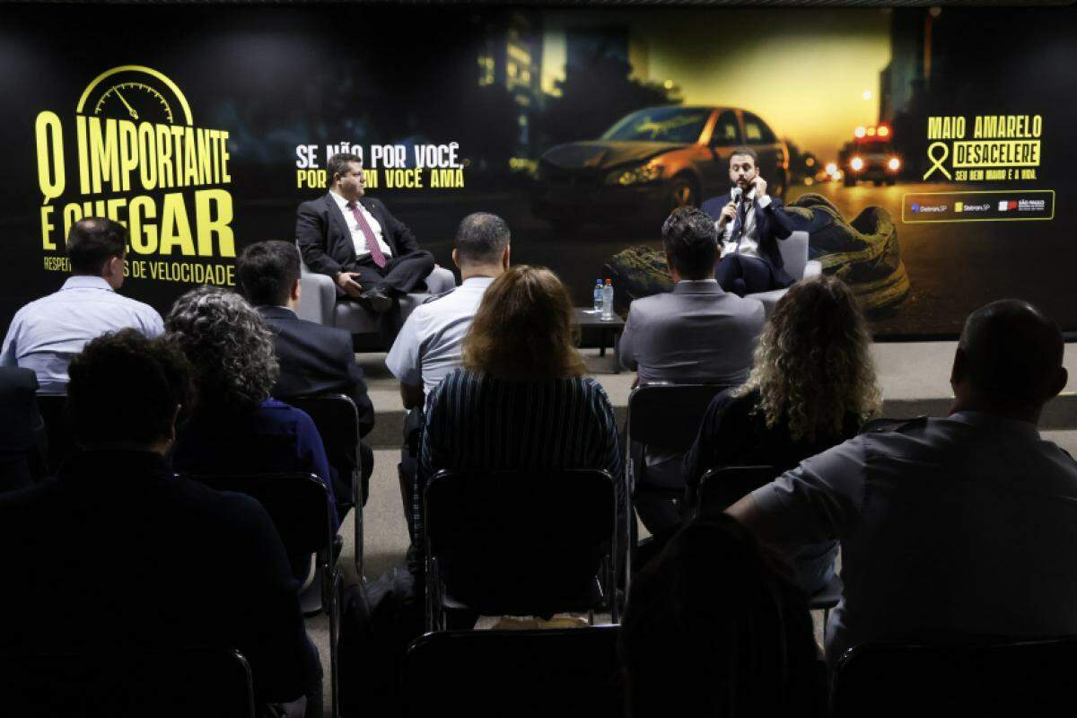 magem da campanha criada pelo Detran-SP para o Maio Amarelo 2025, com foco na velocidade