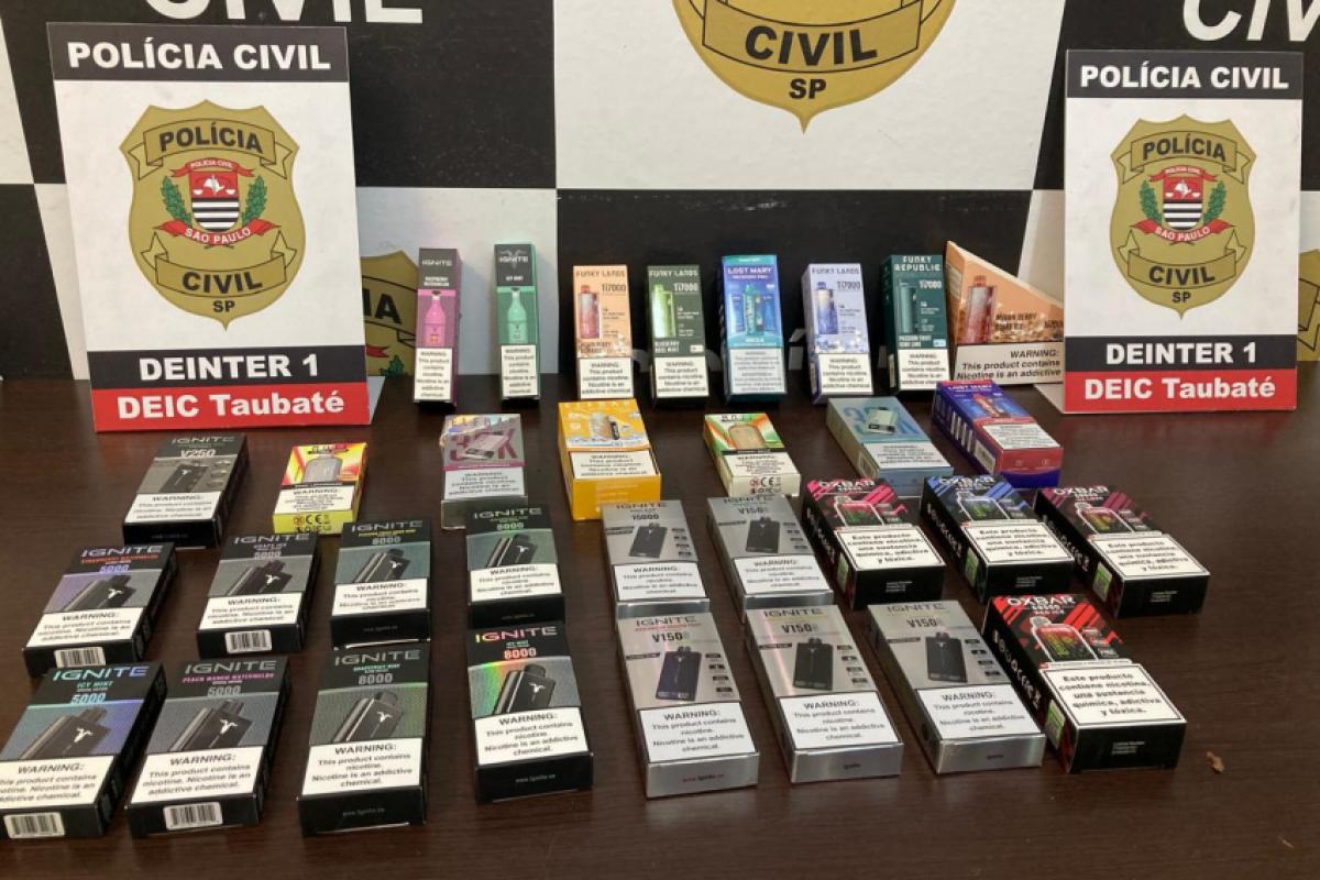 Materiais apreendidos pela Polícia Civil