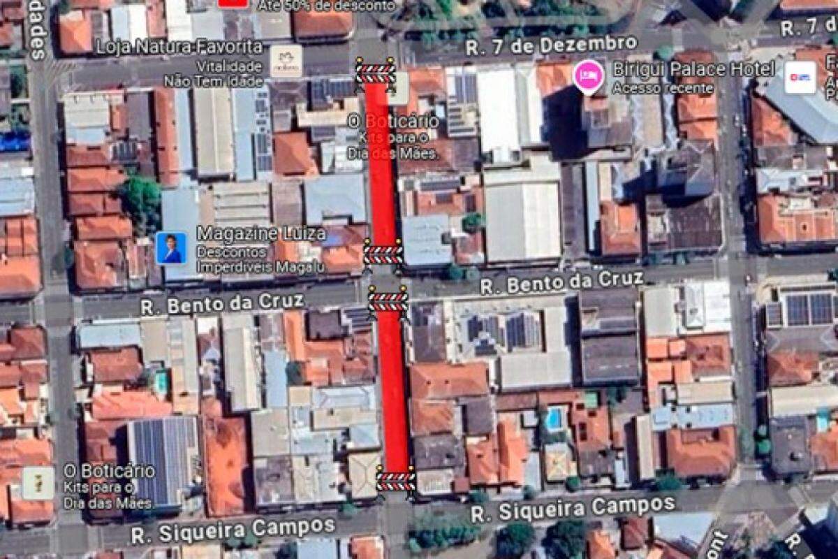 Prefeitura de Birigui testa fechamento de quarteirões no Centro neste sábado para ampliar espaço de circulação de pedestres e incentivar comércio