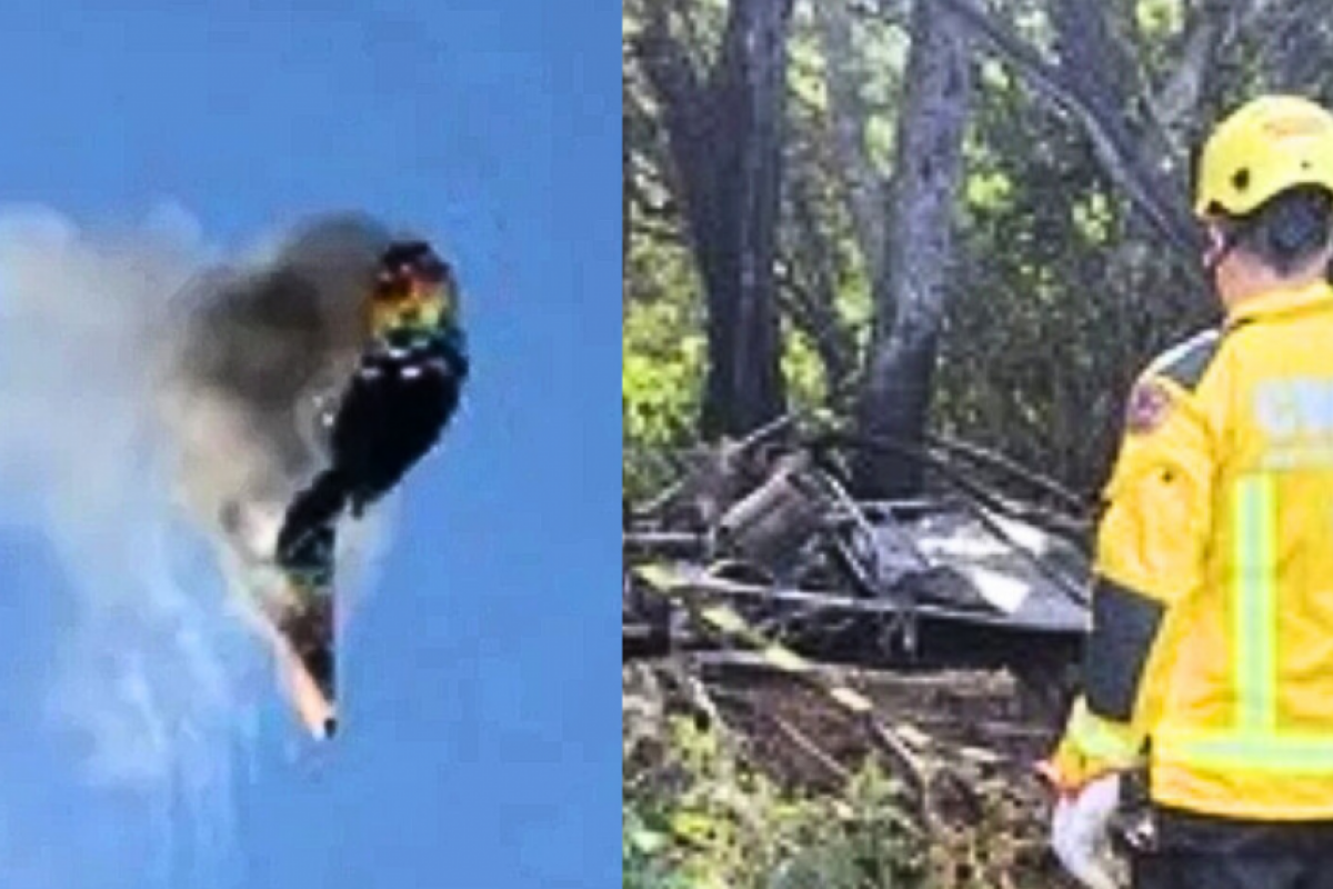 O balão pegou fogo no ar e caiu em queda livre, matando 8 passageiros.