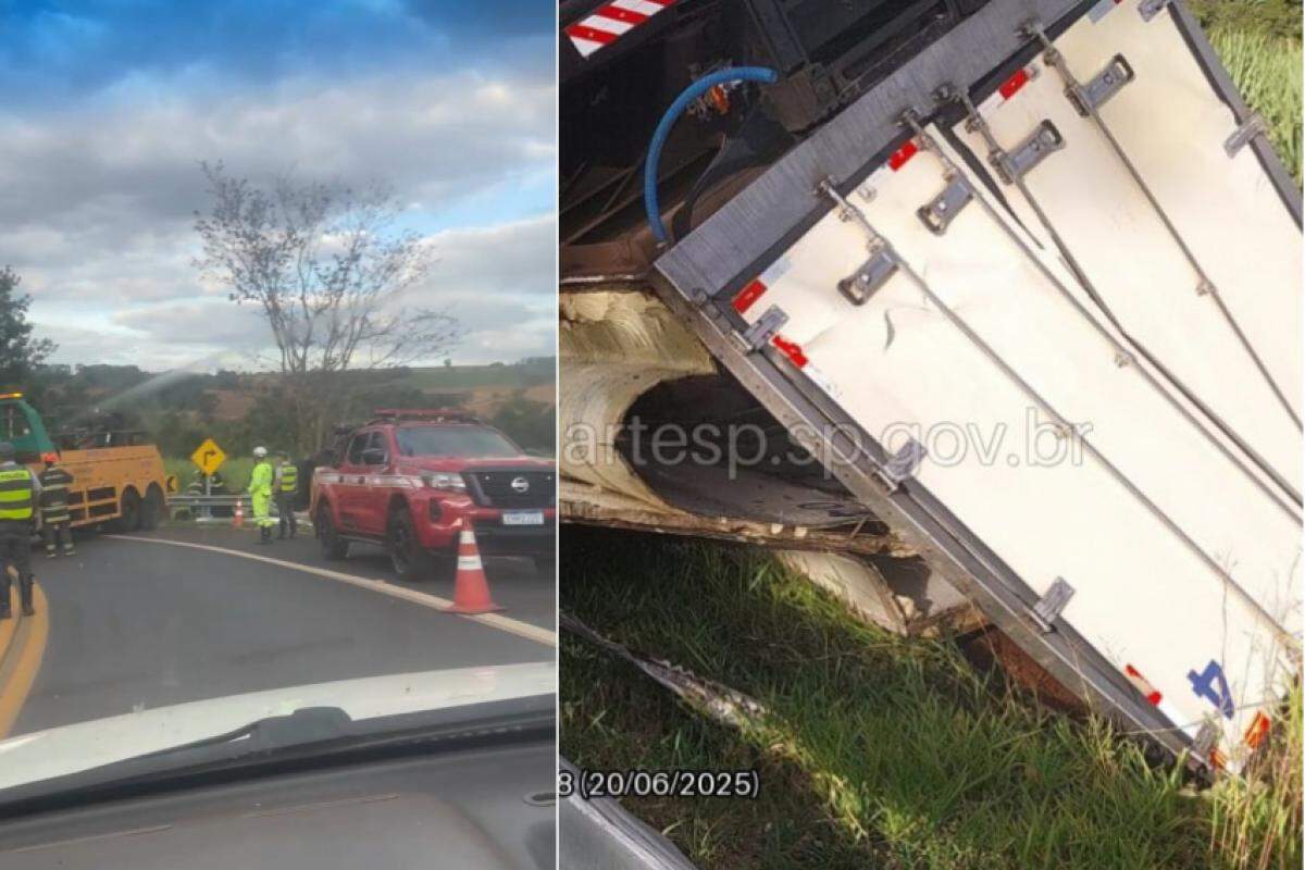 Acidente na rodovia Anna Thereza Villela Roza Rodrigues Alves, em Restinga