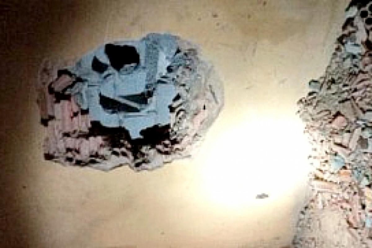 Os ladrões fizeram um rombo na parede de uma casa abandonada para acessar a loja.