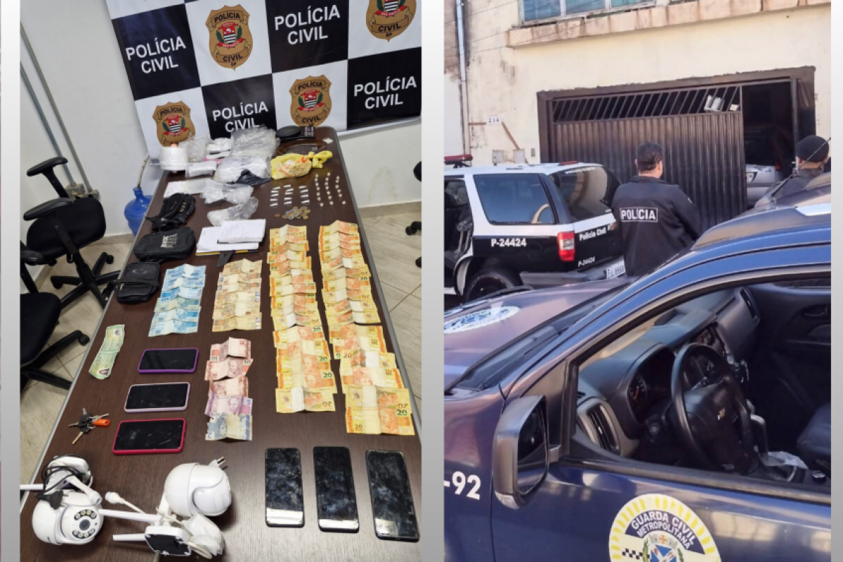 Muitas drogas, dinheiro e aparelhos celulares foram apreendidos na operação.