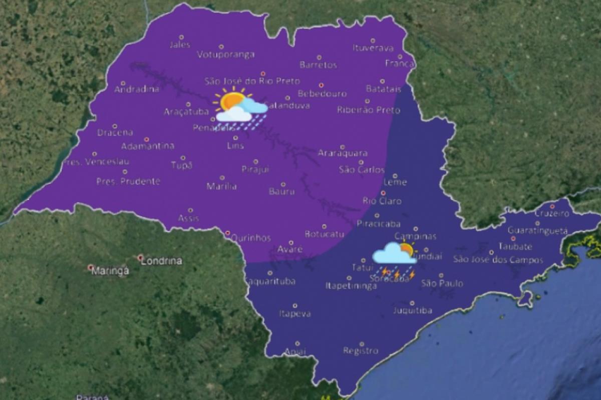 Mapa do radar no site do IPMet