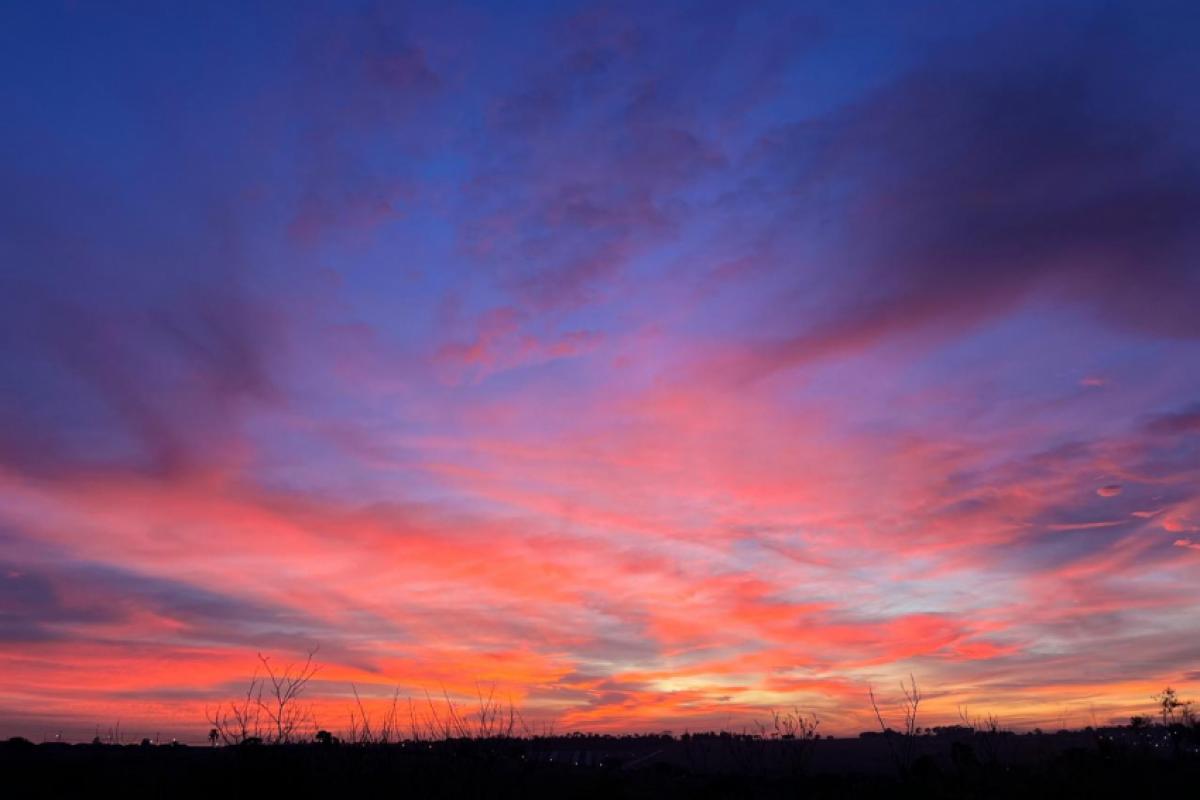 Nascer do sol desta segunda-feira (4), em Bauru