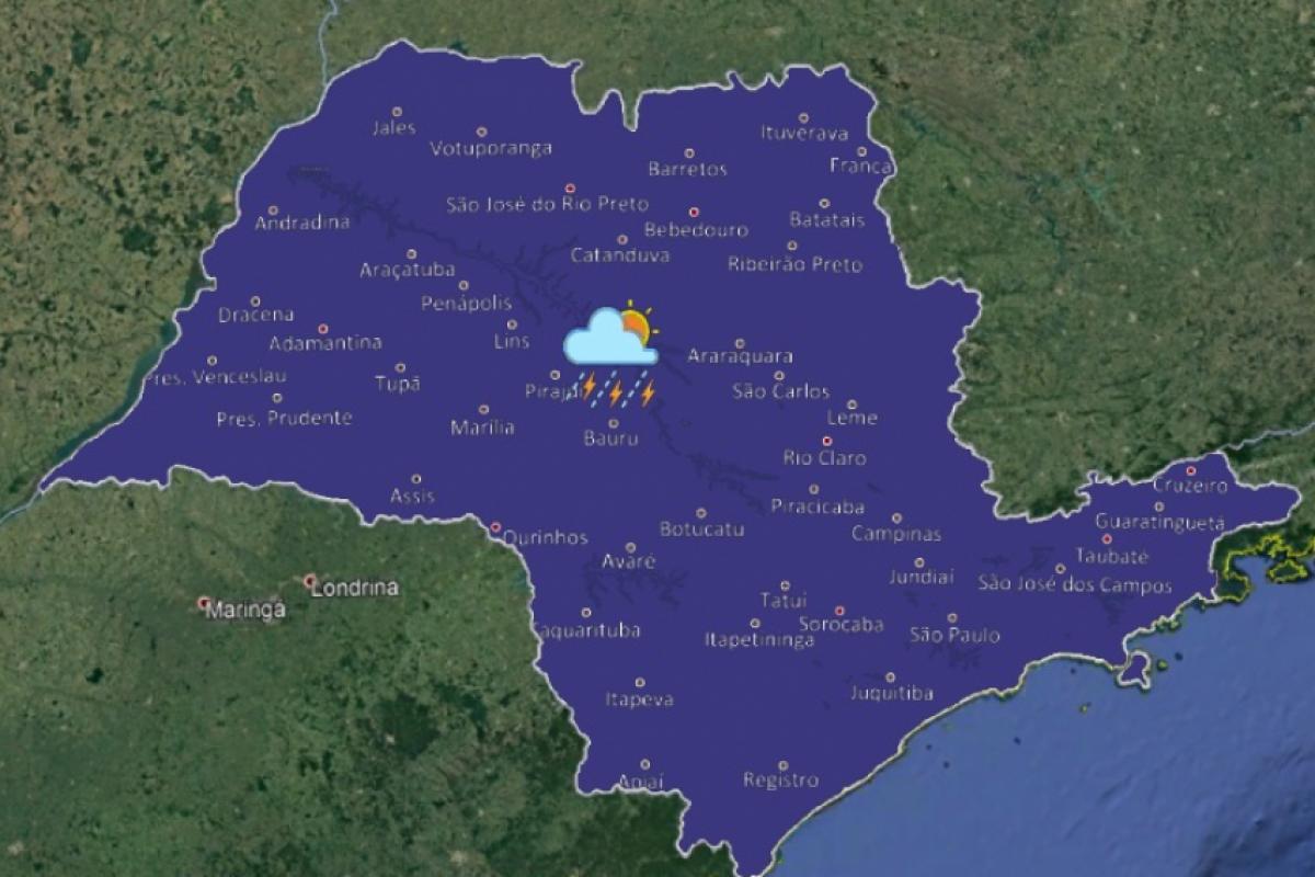 Site do instituto aponta chuvas isoladas para segunda e terça